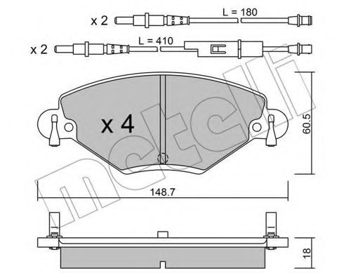 2203310 METELLI (Италия) Комплект тормозных колодок, дисковый тормоз 2203310 METELLI