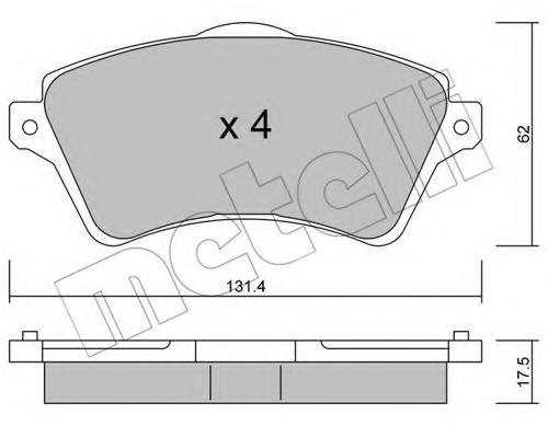 2203490 METELLI (Италия) Комплект тормозных колодок, дисковый тормоз 2203490 METELLI