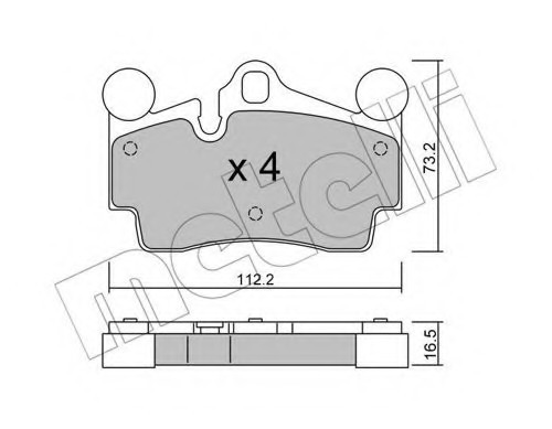2206550 METELLI (Италия) Комплект тормозных колодок, дисковый тормоз 2206550 METELLI