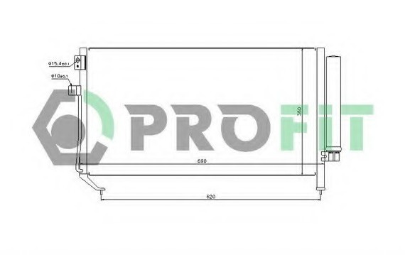 PR2028C1 PROFIT Радиатор кондиционера SUBARU FORESTER 02- PR2028C1 PROFIT