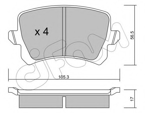 8228060 CIFAM Гальмівні колодки зад. Caddy III/Golf V/Audi A4 03-
