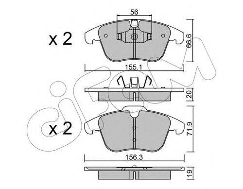 8226750 CIFAM Комплект тормозных колодок, дисковый тормоз 8226750 CIFAM
