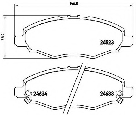 P83094 BREMBO (Германия) Комплект гальмівних колодок, дискове гальмо P83094 BREMBO