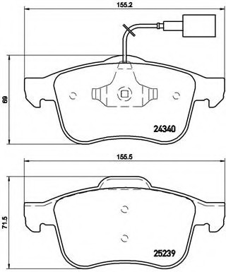 P23132 BREMBO (Германия) Комплект гальмівних колодок, дискове гальмо P23132 BREMBO