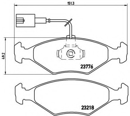 P23122 BREMBO (Германия) Комплект гальмівних колодок, дискове гальмо P23122 BREMBO