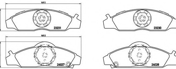 P15008 BREMBO (Германия) Комплект гальмівних колодок, дискове гальмо P15008 BREMBO