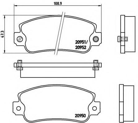 Комплект тормозных колодок, дисковый тормоз P23013 BREMBO