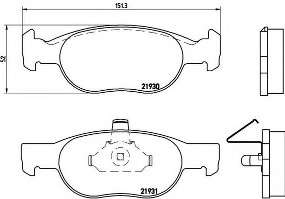 P23073 BREMBO (Германия) Гальмівні колодки дискові BREMBO