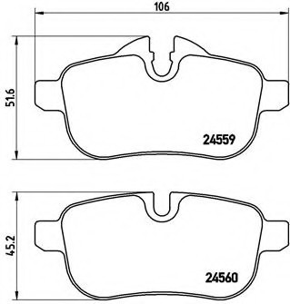 P06062 BREMBO (Германия) Комплект гальмівних колодок, дискове гальмо P06062 BREMBO