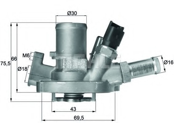 TI15180 MAHLE Термостат fi punto evo 1.4 16v 08-12 TI15180 MAHLE/KNECHT