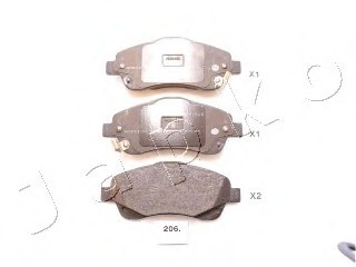 50206 Japko КОЛОДКИ ГАЛЬМОВІ ДИСКОВІ ПЕРЕДНІ, КОМПЛЕКТ 50206 JAPKO