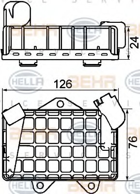 Фото радіатор масляний 8MO376726021 HELLA 8MO376726021 HELLA Радіатор масляний