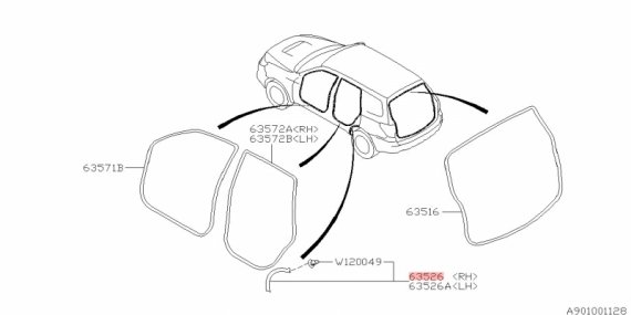63526SC000 SUBARU ЗАХИСНА ПЛВКА КОЛСНО ЗАДНЬО АРКИ ПРАВА 63526SC000 SUBARU