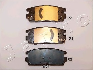 51W04 Japko КОЛОДКИ ТОРМОЗНЫЕ ДИСКОВЫЕ ЗАДНИЕ, КОМПЛЕКТ 51W04 JAPKO