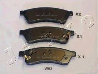 51W03 Japko КОЛОДКИ ТОРМОЗНЫЕ ДИСКОВЫЕ ЗАДНИЕ, КОМПЛЕКТ 51W03 JAPKO