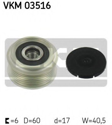 VKM03516 SKF Шкив ГЕНЕРАТОРА OPEL ASTRA 1.7CDTI 09 100A VKM03516 SKF