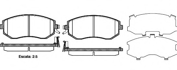 Комплект тормозных колодок дисковый тормоз 095104 REMSA