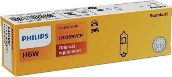 12036BVCP PHILIPS (Япония) Лампа H6W BlueVision 12V 6W BAX9S CP 12036BVCP PHILIPS