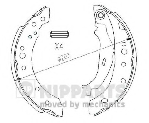 N3505043 NIPPARTS (Нидерланды) Колодки торм..MITSUBISHI COLT 04- N3505043 NIPPARTS