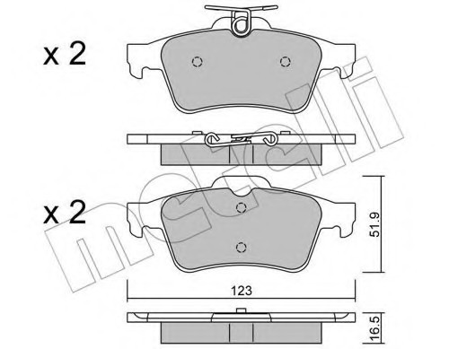 2203371 METELLI (Италия) КОЛОДКИ ТОРМОЗНЫЕ ЗАДНИЕ ДИСКОВЫЕ К-КТ 2203371 METELLI