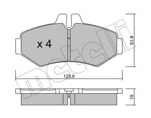 2205720 METELLI (Италия) КОЛОДКИ ТОРМОЗНЫЕ ЗАДНИЕ ДИСКОВЫЕ К-КТ 2205720 METELLI