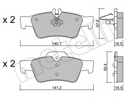 2205680 METELLI (Италия) КОЛОДКИ ТОРМОЗНЫЕ ЗАДНИЕ ДИСКОВЫЕ К-КТ 2205680 METELLI