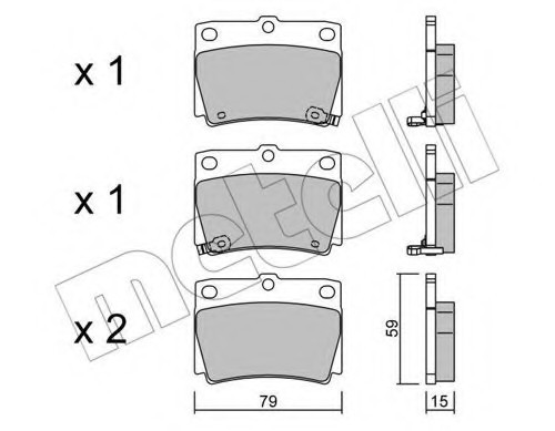 2204840 METELLI (Италия) КОЛОДКИ ТОРМОЗНЫЕ ЗАДНИЕ ДИСКОВЫЕ К-КТ 2204840 METELLI