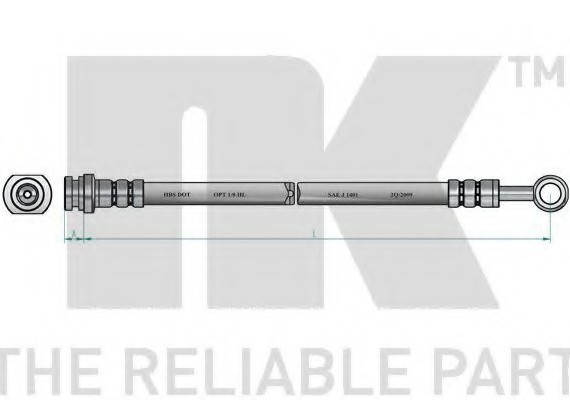 853464 NK 85346458834H1060 Шланг ТОРМ. ЗАД HYUNDAI TER 853464 NK