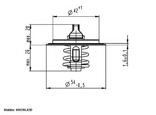 410396.82D WAHLER Термоастат AUDI; ROVER; SEAT; SKODA; VW (пр-во Wahler)