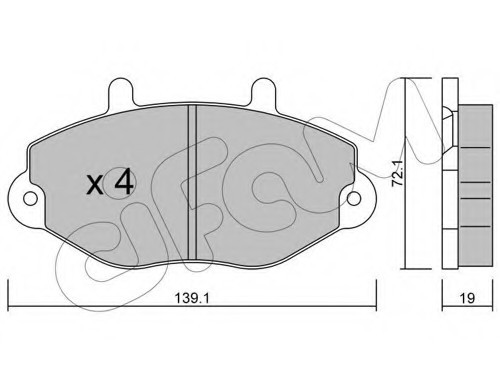 8221950 CIFAM КОЛОДКИ ТОРМОЗНЫЕ ПЕРЕД TRANZIT 15 91-00 8221950 CIFAM