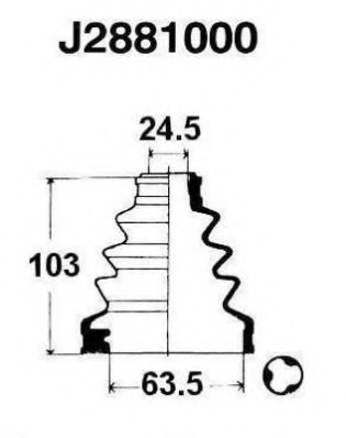 J2881000 NIPPARTS (Нидерланды) Пыльник Шруса NISSAN TERRANOPICK UP J2881000 NIPPARTS