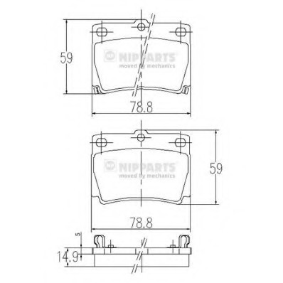 J3615011 NIPPARTS (Нидерланды) Комплект гальмівних колодок J3615011 J3615011 NIPPARTS