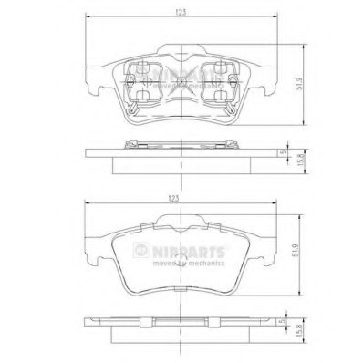 J3611045 NIPPARTS (Нидерланды) Комплект тормозных колодок J3611045 J3611045 NIPPARTS