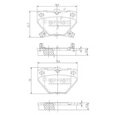 J3612018 NIPPARTS (Нидерланды) Комплект гальмівних колодок J3612018 J3612018 NIPPARTS