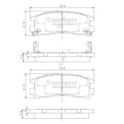 J3615003 NIPPARTS (Нидерланды) Комплект гальмівних колодок J3615003 J3615003 NIPPARTS