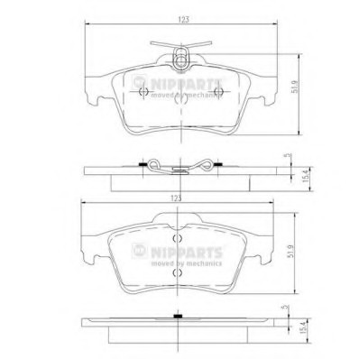 N3613022 NIPPARTS (Нидерланды) Комплект тормозных колодок N3613022 N3613022 NIPPARTS