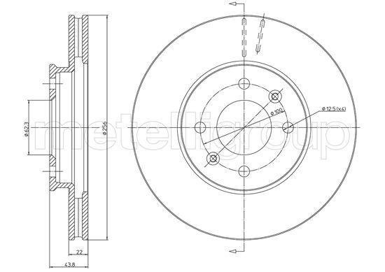 231479C METELLI (Италия) Диск тормозной передний вентилируемый 231479C METELLI