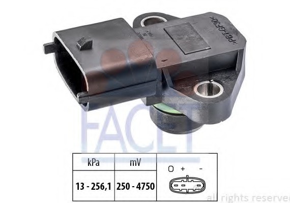 103179 FACET Датчик, давление во впускном газопроводе 103179 FACET