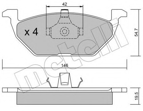2202110 METELLI (Италия) Колодки тормозные дисковые, комплект 2202110 METELLI
