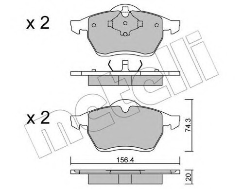 2202790 METELLI (Италия) Колодки тормозные дисковые, комплект 2202790 METELLI