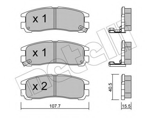 2203980 METELLI (Италия) Колодки тормозные дисковые, комплект 2203980 METELLI