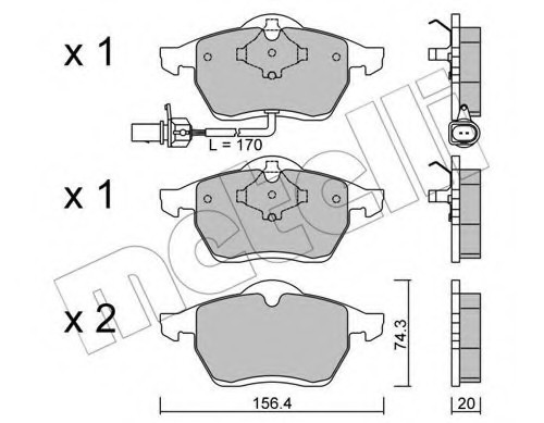 2202791 METELLI (Италия) Колодки тормозные дисковые, комплект 2202791 METELLI