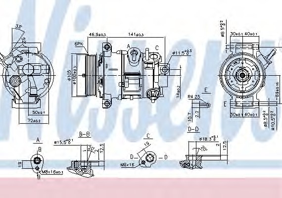 890030 NISSENS (Дания) Компрессор системы кондиционирования 890030 NISSENS