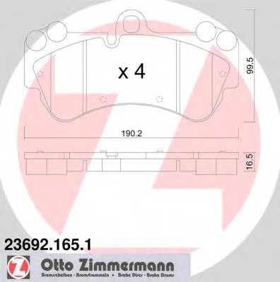 236921651 Zimmermann Колодки гальмівні дискові, к-кт