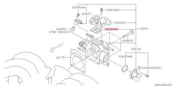 22659AA120 SUBARU Прокладка клапана холостого хода 22659AA120 SUBARU