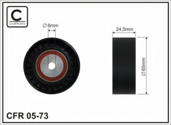 0573 CAFFARO (65x8x24,5 Ролик натяжний паса поліклинового Audi/