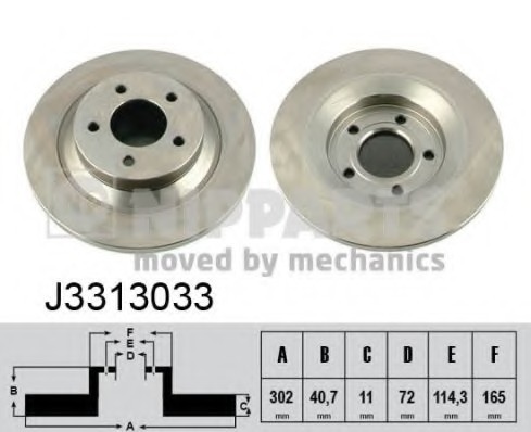 J3313033 NIPPARTS (Нидерланды) Гальмівний диск Nipparts