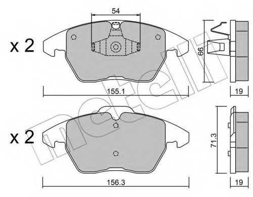 2205481 METELLI (Италия) КОЛОДКИ ТОРМОЗНЫЕ ПЕРЕДНИЕ К-КТ 2205481 METELLI