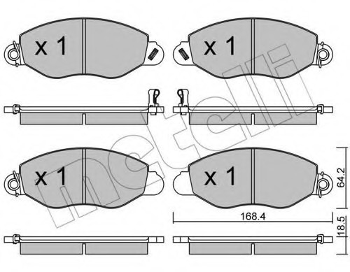 2205360 METELLI (Италия) КОЛОДКИ ТОРМОЗНЫЕ ПЕРЕДНИЕ К-КТ 2205360 METELLI