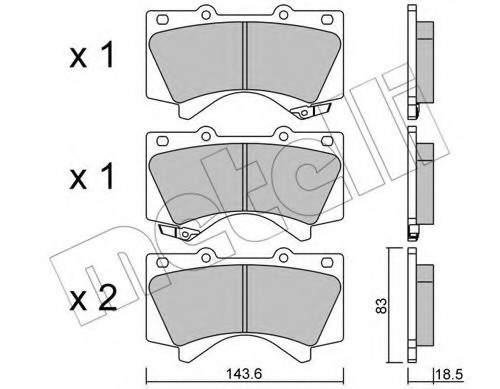 2208210 METELLI (Италия) КОЛОДКИ ТОРМОЗНЫЕ ПЕРЕДНИЕ К-КТ 2208210 METELLI